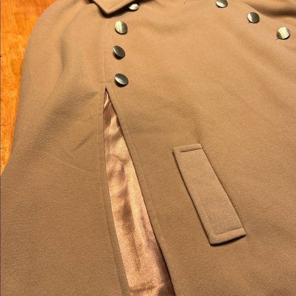 Joan Rivers Classic Golden Double-Breasted Collared Cape Peacoat XL Vintage - Picture 4 of 9